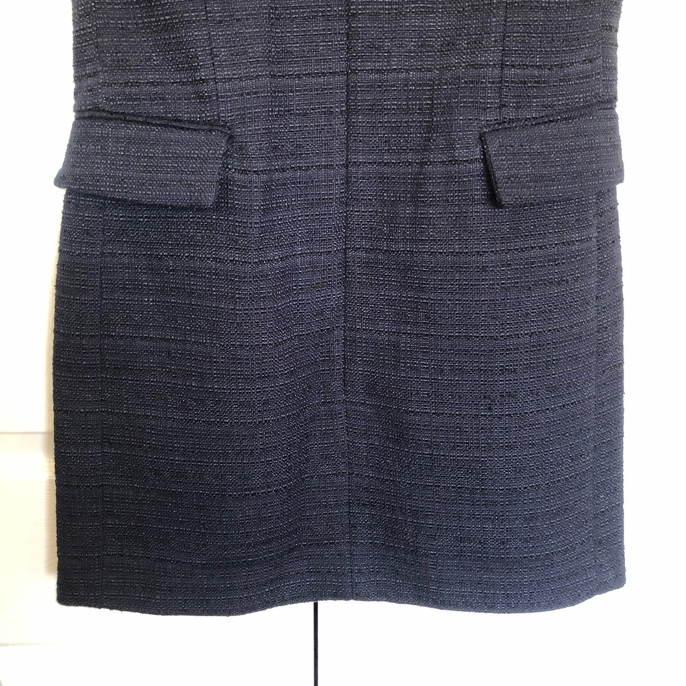 Rag & Bone Navy Tweed Roslyn Front Zipper Shift Dress Size 8 - Picture 6 of 12